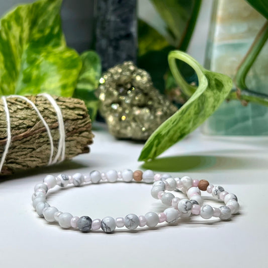 White & Pink - Bracelet and Ring Combo